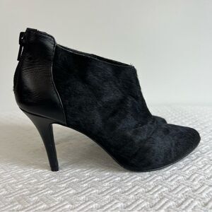 RW&CO. Western calf hair ankle boots heels booties leather black size 6